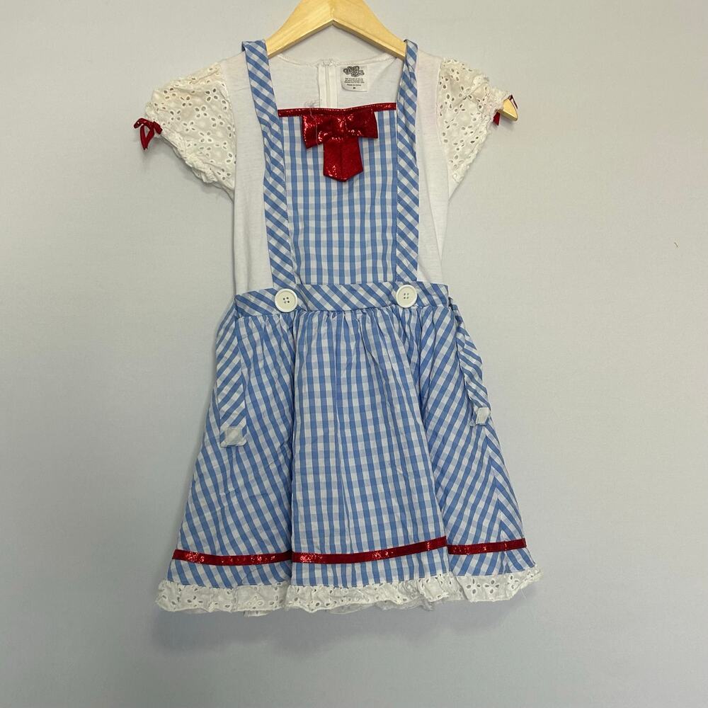 Wizard of Oz Dorothy Costume Dress Youth Medium Blue Gingham Halloween Cosplay